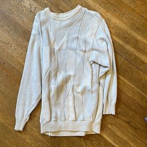 Tosani Soft Argyle Mens Sweater Small Long